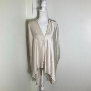 Maria + Cornejo Beige V-Neck/V-Back Sleeveless High Low Hem Sz 6